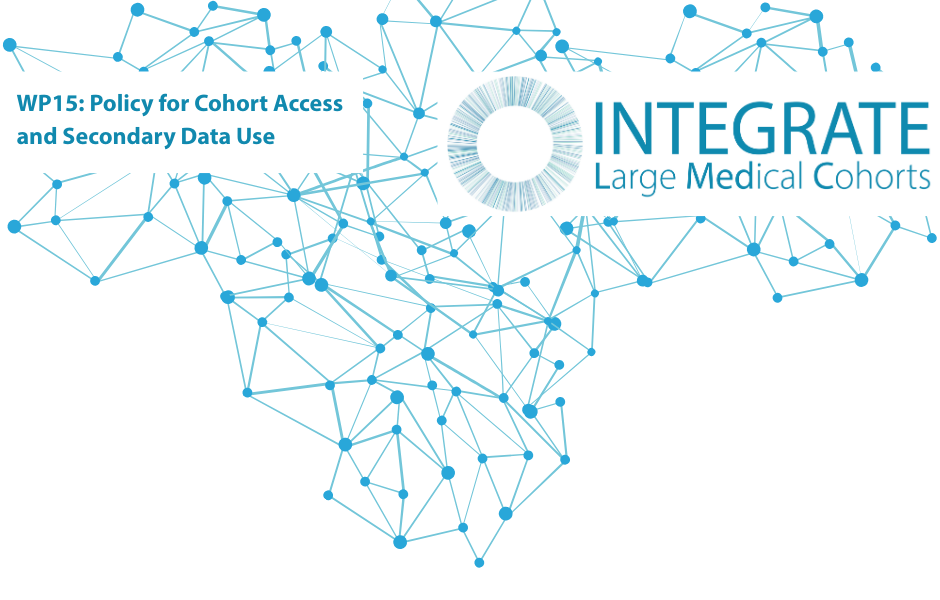 A picture featuring INTEGRATE logo that reads: WP 15 Cohort Access and Secondary Data Use Policy